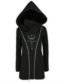 Ρετρό γοτθικό πανκ γυναικείο φούτερ με διπλό φερμουάρ Casual μαύρες κουκούλες 2022 Γυναικεία σκουρόχρωμη μπλούζα με κουκούλα για εξωτερικούς χώρους Ρούχα με κουκούλα