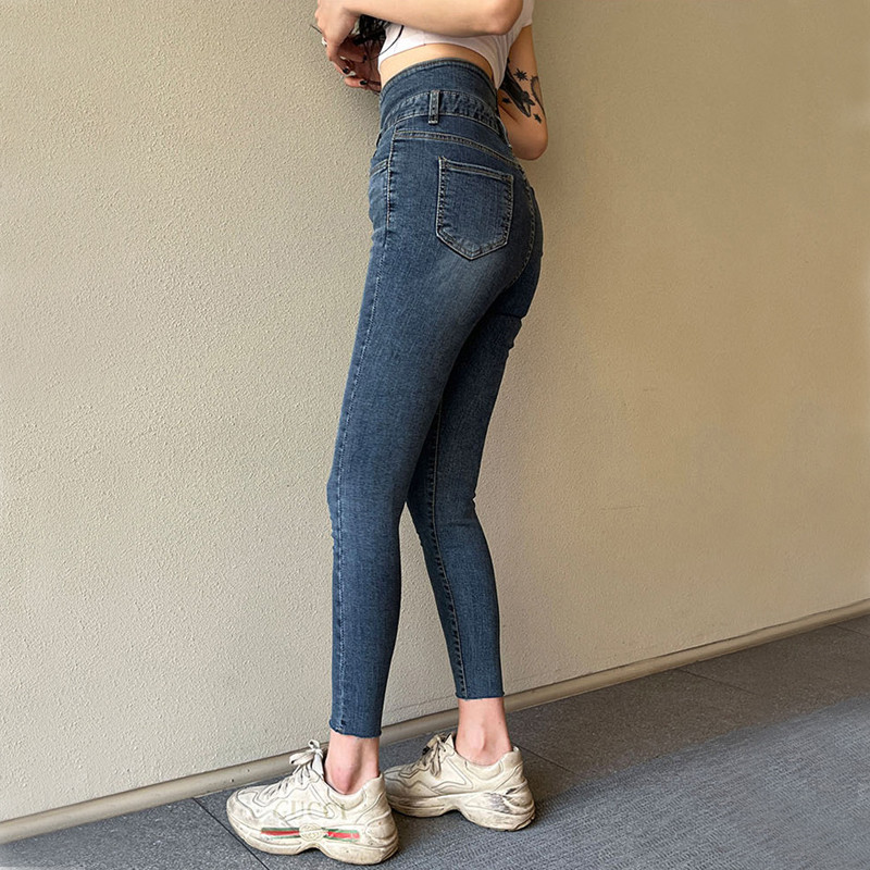 Blugi sexy pentru femei 2023, vintage, albastru, cu talie înaltă, șic, blugi skinny Y2k, blugi elastici, până la glezne, pantaloni creion eleganti de vară