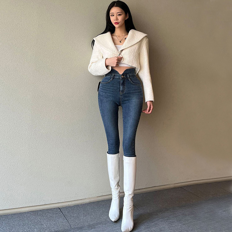 Blugi sexy pentru femei 2023, vintage, albastru, cu talie înaltă, șic, blugi skinny Y2k, blugi elastici, până la glezne, pantaloni creion eleganti de vară