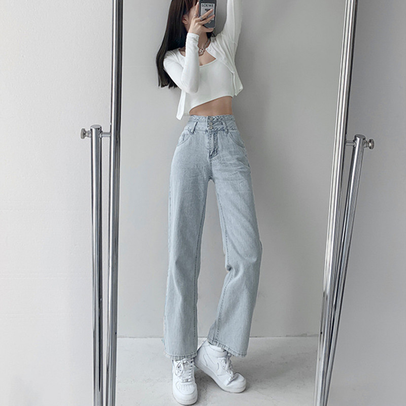 Casual Fashion Γυναικεία Τζιν ίσιο τζιν κάτω Y2K Harajuku Boyfriend μακριά ψηλή μέση φαρδύ Jean φθινοπωρινό παντελόνι Vaqueros Mujer