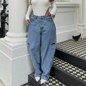 Ženske traperice proljeće i jesen nove jednobojne modne hipsterske ležerne traperice velikih veličina