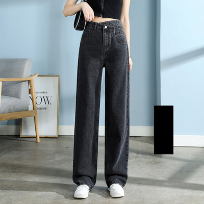 Υψηλής ποιότητας βαμβακερό τζιν Γυναικείο φαρδύ τζιν παντελόνι Femme μαύρο μπλε streetwear φαρδύ ίσιο σχέδιο μέση παντελόνι Γυναικείο XXL