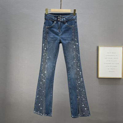 EH·MD® Pocket Diamond Star Jeans Γυναικεία κέντημα τσάντα πλύσης νερού Hip High Waist Stretch Slim High Street Tight Color Block 23