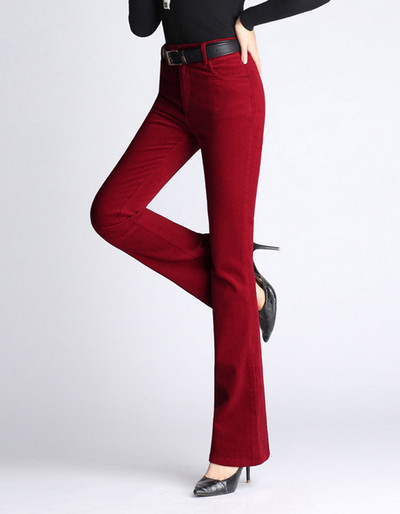 Γυναικείο ψηλόμεσο παντελόνι με καμπάνα κοτλέ 60s 70s φαρδύ παντελόνι Flare τζιν παντελόνι