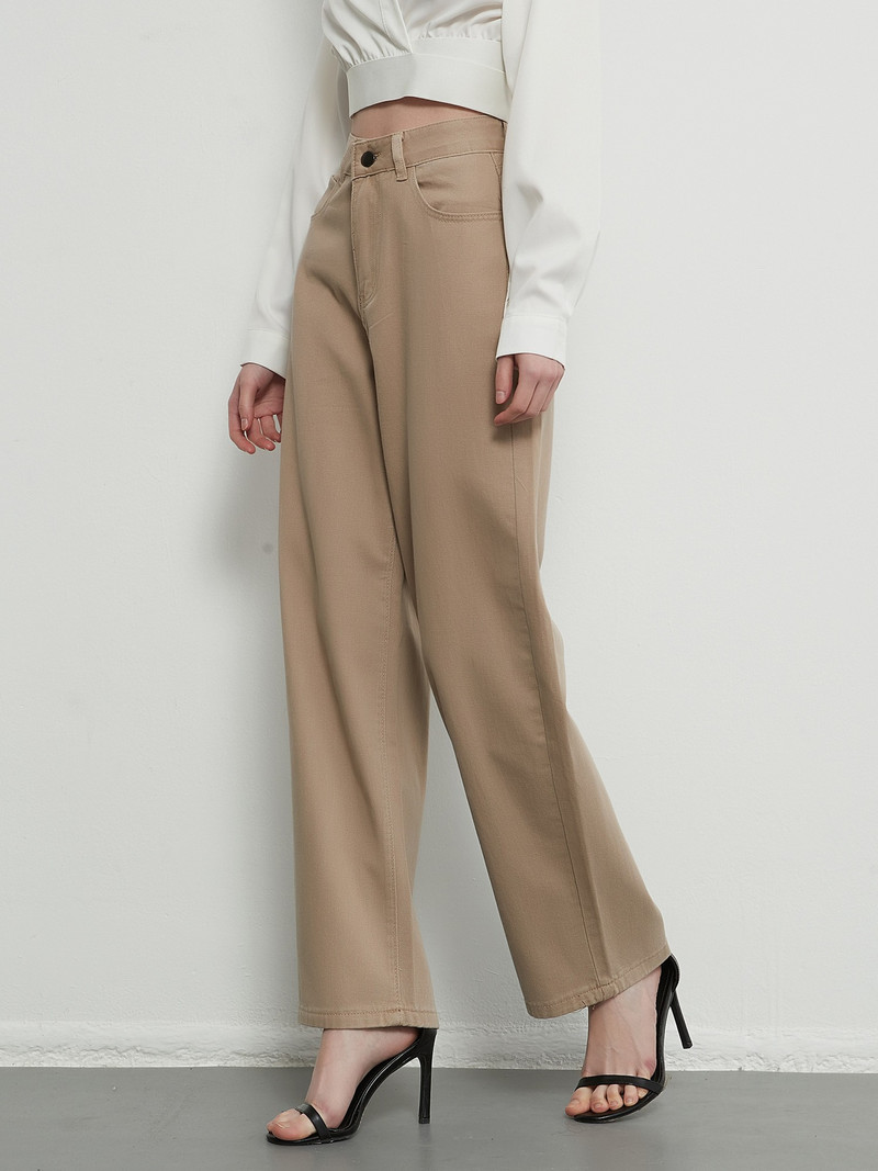 ZHISILAO 2022 kottis teksad, naiste mood, puuvill sirge jalaga lahtised Deim püksid, teksad, pestud poiss-sõbra püksid, rohelised kakivärvi