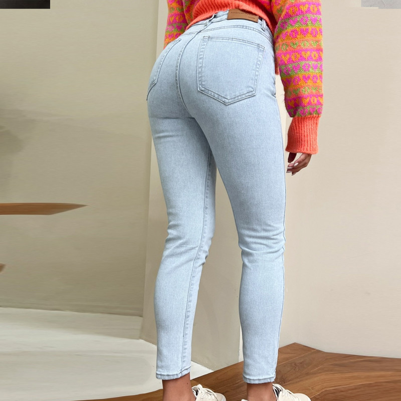 Ζεστό τζιν Γυναικείο Χειμερινό βαμβακερό ψηλόμεσο ελαστικό ελαστικό μολύβι παντελόνι φλις στενό Vintage casual γυναικείο τζιν