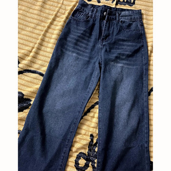 Vintage ψηλόμεσο τζιν Pantalones Κορεατικής μόδας Do Old Washed Σκούρο Μπλε ίσιο τζιν Γυναικείο φαρδύ τζιν παντός τύπου Y2k