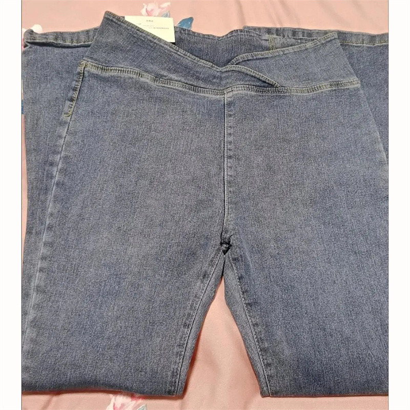 Ljeto Jesen Lepršave traperice visokog struka s nepravilnim rubovima Modne ženske isprane rastezljive uske traperice Korejski dizajn Seksi traperice Ulična odjeća