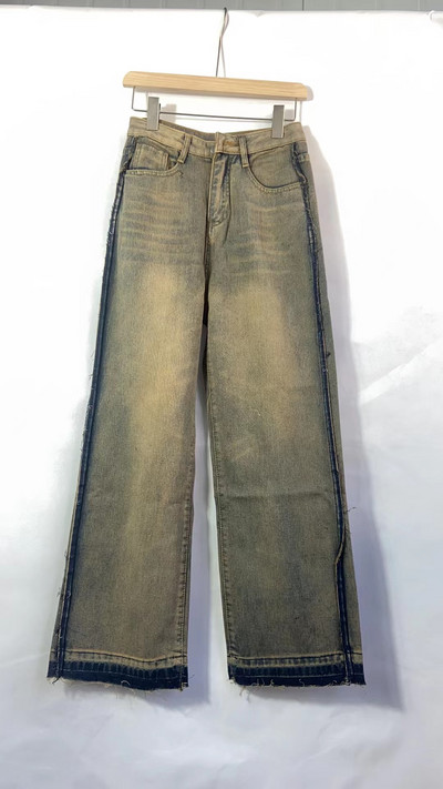 Αναξιοπαθούντα vintage ίσιο τραχύ τζιν τζιν ψηλό wasit casual fashion φαρδύ παντελόνι Y2k Streetwear Punk Pantalones