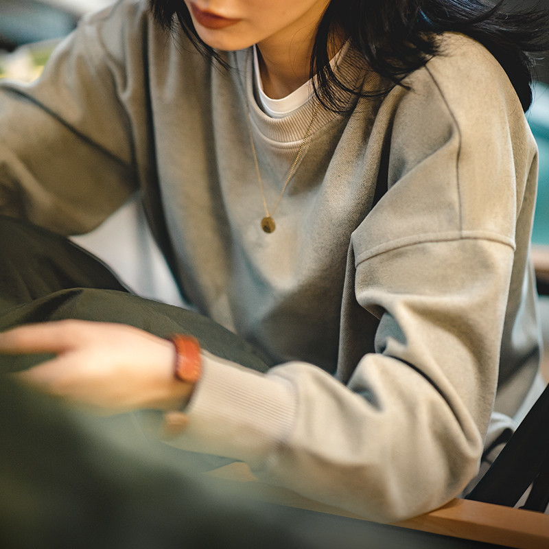 Maden Basic Hoodie για γυναίκες Μονόχρωμο Loose Casual Μινιμαλιστικό Φούτερ Vintage Γυναικείο πουλόβερ Φθινόπωρο Νέο