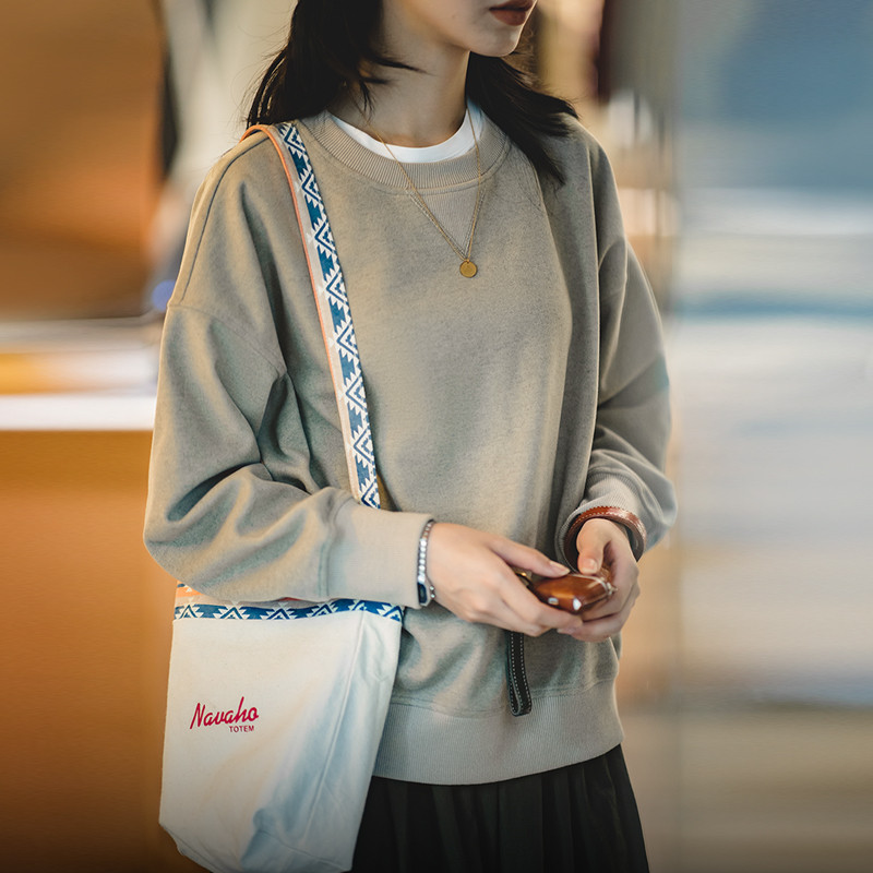 Maden Basic Hoodie για γυναίκες Μονόχρωμο Loose Casual Μινιμαλιστικό Φούτερ Vintage Γυναικείο πουλόβερ Φθινόπωρο Νέο