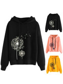 S-3XL Nauji moteriški megztiniai Megztiniai Moteriški mergaičių gobtuvai, marginti kiaulpienėmis marginti kasdieniai megztiniai ilgomis rankovėmis rudens pavasario megztiniai