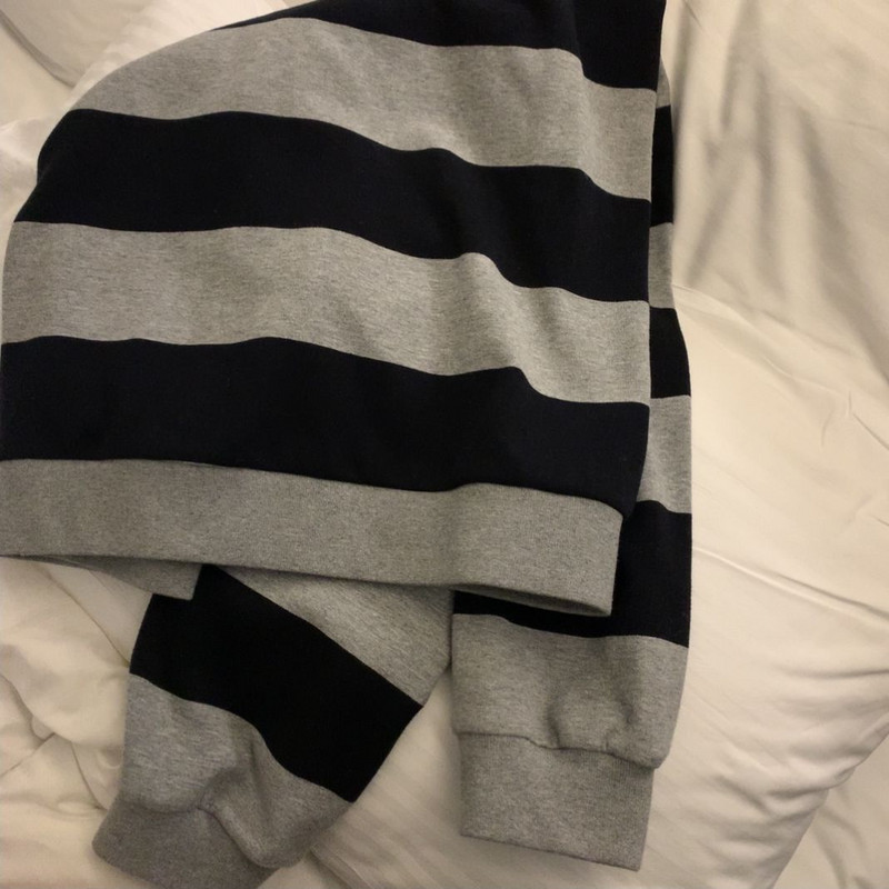 harajuku Φθινοπωρινό Κορεάτικο γυναικείο φούτερ Casual με λωρίδα με λαιμόκοψη λεπτή βαμβακερή κουκούλα μόδας γκρι μακρυμάνικο φούτερ Γυναικείο πουλόβερ