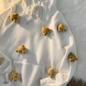 Harajuku Kawaii Μπλουζάκια Y2k Cute Bear κούκλα με κουκούλα με κουκούλα για κορίτσια Άνοιξη Χειμώνας Γυναικείο Χαλαρό casual υπερμεγέθη πουλόβερ Κορεάτικο στυλ