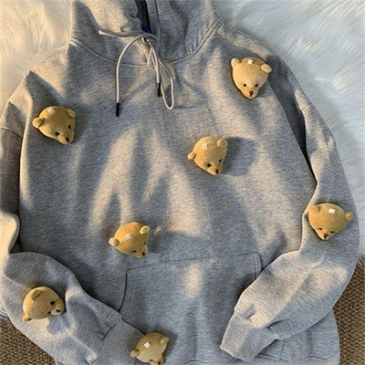 Harajuku Kawaii Μπλουζάκια Y2k Cute Bear κούκλα με κουκούλα με κουκούλα για κορίτσια Άνοιξη Χειμώνας Γυναικείο Χαλαρό casual υπερμεγέθη πουλόβερ Κορεάτικο στυλ