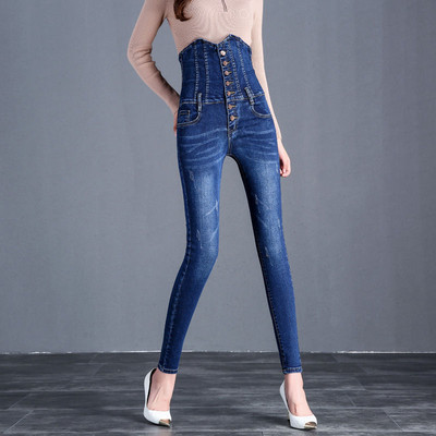 2023. Zimske debele i baršunaste ženske ležerne crno-plave uske traperice, modne tople traperice od flisa visokog struka, rastezljive Mom pencil traper hlače