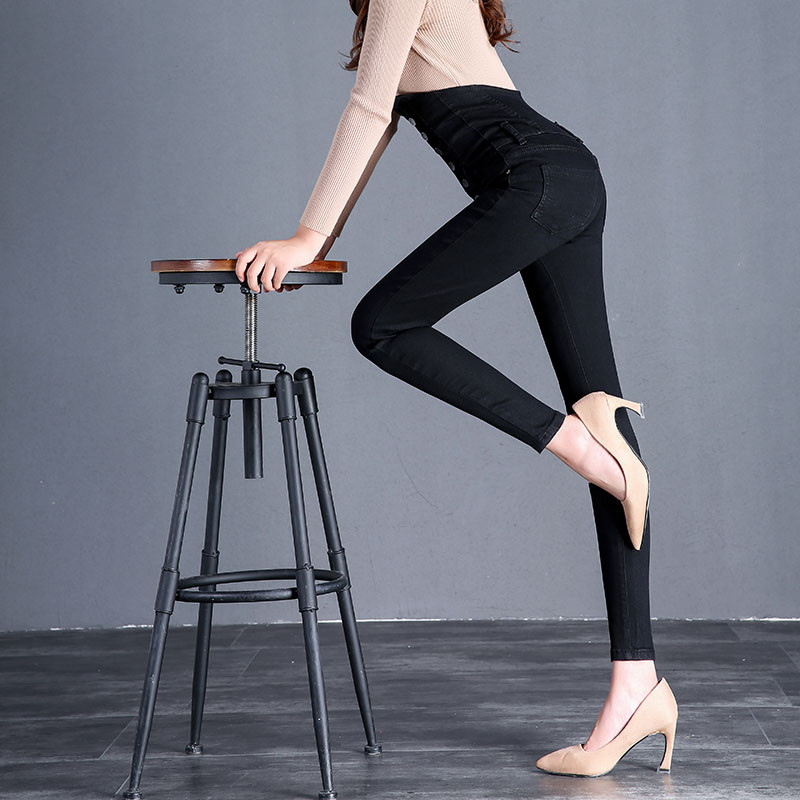 2023. Zimske debele i baršunaste ženske ležerne crno-plave uske traperice, modne tople traperice od flisa visokog struka, rastezljive Mom pencil traper hlače