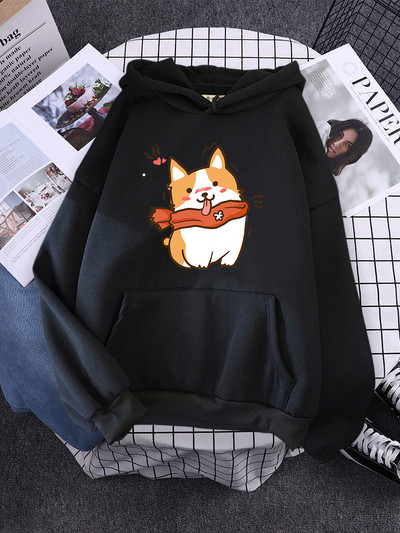 Hoody Little Panda Drinking Milk Tea Print Hoodie Streetwear Χαριτωμένα χειμωνιάτικα ρούχα Γυναικεία μεγάλα φαρδιά φούτερ Γυναικεία