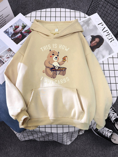 Hoody Little Panda Drinking Milk Tea Print Hoodie Streetwear Χαριτωμένα χειμωνιάτικα ρούχα Γυναικεία μεγάλα φαρδιά φούτερ Γυναικεία
