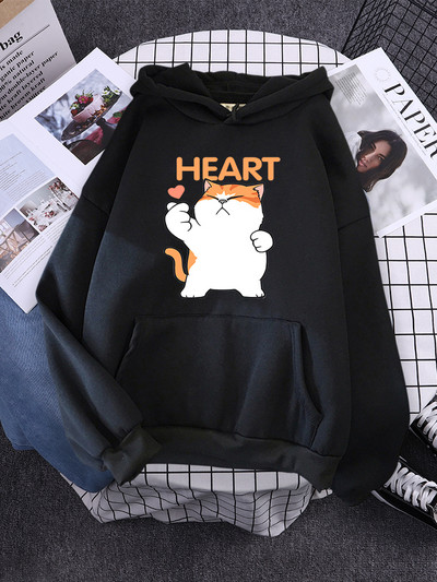 Hoody Little Panda Drinking Milk Tea Print Hoodie Streetwear Χαριτωμένα χειμωνιάτικα ρούχα Γυναικεία μεγάλα φαρδιά φούτερ Γυναικεία