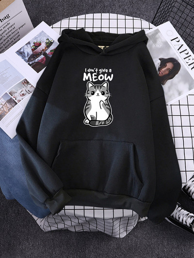 Hoody Little Panda Drinking Milk Tea Print Hoodie Streetwear Χαριτωμένα χειμωνιάτικα ρούχα Γυναικεία μεγάλα φαρδιά φούτερ Γυναικεία