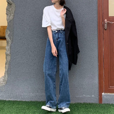 Modne traperice Ženske hlače širokih nogavica Ležerne Y2k Ženske hlače Odjeća 2023 Traperice visokog struka za žene Traperice hlače Odjeća iz 90-ih