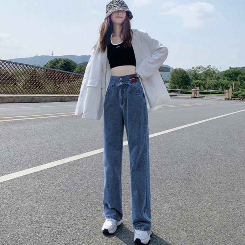 Modne traperice Ženske hlače širokih nogavica Ležerne Y2k Ženske hlače Odjeća 2023 Traperice visokog struka za žene Traperice hlače Odjeća iz 90-ih