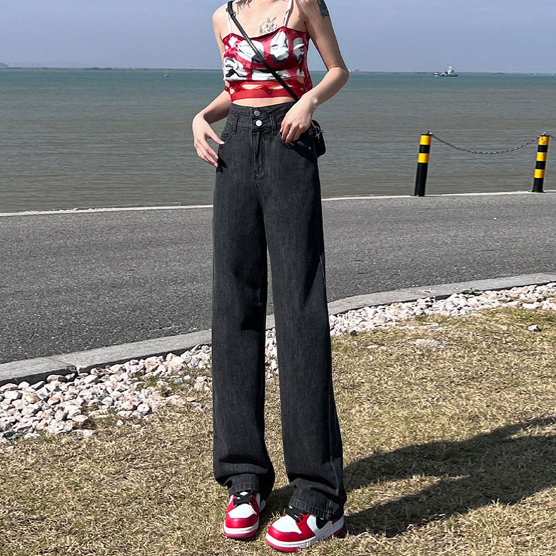 Modne traperice Ženske hlače širokih nogavica Ležerne Y2k Ženske hlače Odjeća 2023 Traperice visokog struka za žene Traperice hlače Odjeća iz 90-ih