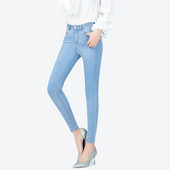 Ψηλόμεσο τζιν Γυναίκα High Street Elastic Vintage Washed Skinny Women Jeans Goth Flare Jeans