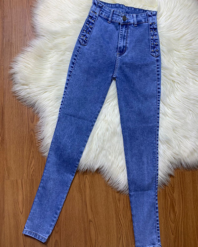 Νέο κυρτό παντελόνι Distress Jean Γυναικείο Ψηλόμεσο Προσωποποιημένο Τζιν παντελόνι