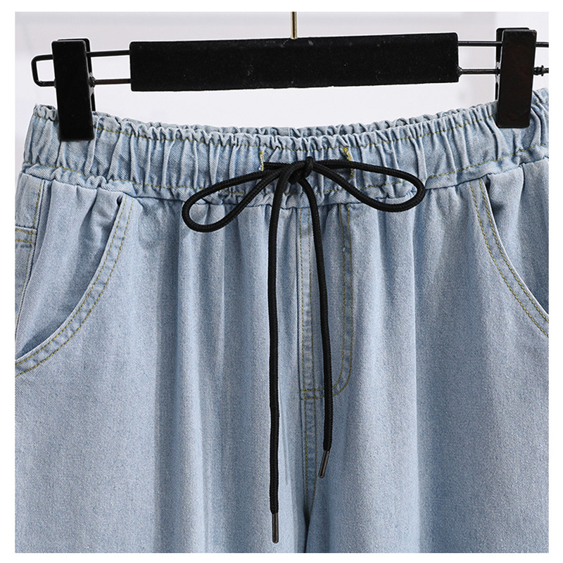 S-5XL Γυναικείο παντελόνι με φαρδύ πόδι Casual φαρδύ τζιν παντελόνι 2022 Άνοιξη καλοκαίρι ίσιο τζιν Γυναικείο παντελόνι