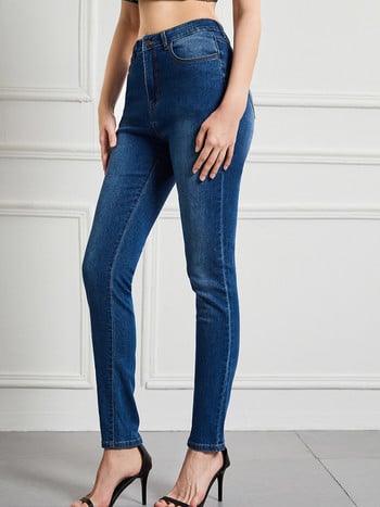 Καλσόν Elastic Slim Jeans Για Γυναικείο Ψηλόμεσο Παντελόνι Μικρά πόδια 2023 Νέο φθινόπωρο και χειμώνα casual γυναικείο μολύβι παντελόνι