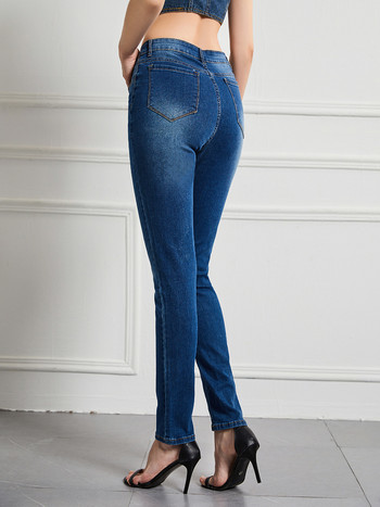 Καλσόν Elastic Slim Jeans Για Γυναικείο Ψηλόμεσο Παντελόνι Μικρά πόδια 2023 Νέο φθινόπωρο και χειμώνα casual γυναικείο μολύβι παντελόνι