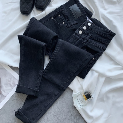 Elegantne šik ženske uske traperice Ležerne modne pentil hlače visokog struka Elastične uske traper rastezljive hlače u uličnom stilu L04