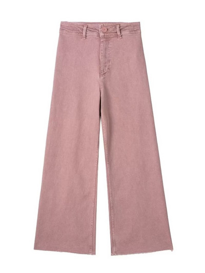 Γυναικεία τζιν TRAF 2023 Φθινοπωρινό ψηλόμεσο ακατέργαστο παντελόνι τζιν σε όλο το μήκος Γυναικείο casual παντελόνι Y2K