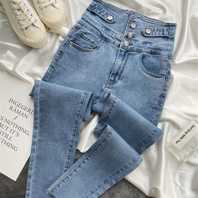 2023. Proljeće Ljeto Ženske modne isprane traperice visokog struka uske tanke ženske traperice Skinny pencil hlače Ležerne elastične hlače L02