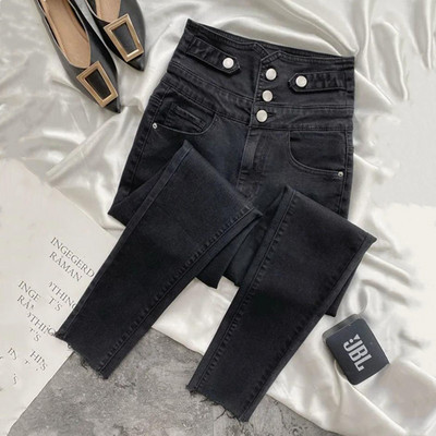 2023. Proljeće Ljeto Ženske modne isprane traperice visokog struka uske tanke ženske traperice Skinny pencil hlače Ležerne elastične hlače L02