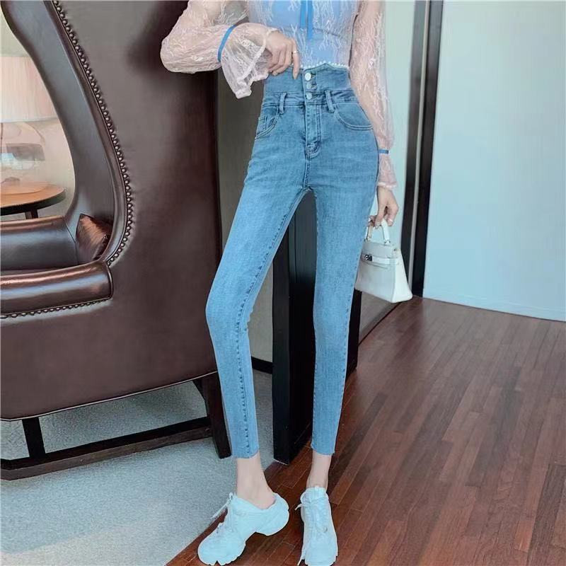 2023. Proljeće Ljeto Ženske modne isprane traperice visokog struka uske tanke ženske traperice Skinny pencil hlače Ležerne elastične hlače L02