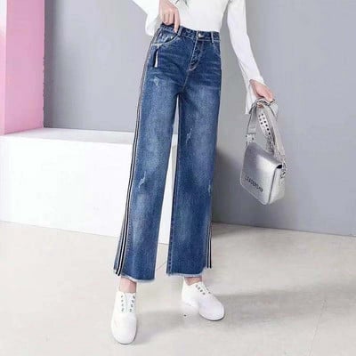 2023 Vintage uske hlače s dvostrukim kopčanjem Ženske pencil traperice visokog struka, rastezljive uske traper hlače pune dužine L17