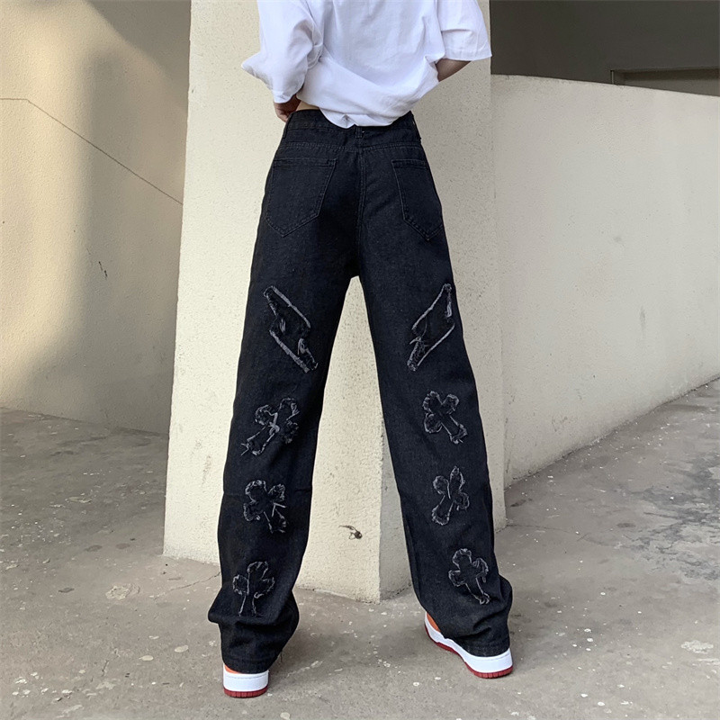 Ženska odjeća Plave traperice Ženske korejske modne ženske traperice visokog struka Trend ulične traperice 2023. Vintage odjeća Y2k Hlače Traper