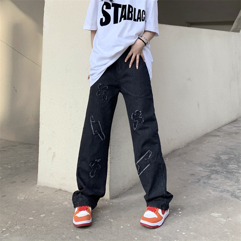 Ženska odjeća Plave traperice Ženske korejske modne ženske traperice visokog struka Trend ulične traperice 2023. Vintage odjeća Y2k Hlače Traper