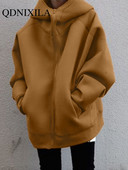 Rudens žiema Naujas asmeninis gatvės megztinis su užtrauktuku Ilgas pliušinis megztinis ilgas megztinis Moteriškas negabaritinis megztinis megztinis