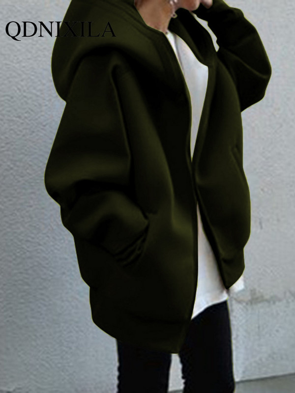 Rudens žiema Naujas asmeninis gatvės megztinis su užtrauktuku Ilgas pliušinis megztinis ilgas megztinis Moteriškas negabaritinis megztinis megztinis