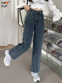 2023 Άνοιξη Φθινόπωρο Do Old μονόχρωμο τζιν ίσιο Vintage φερμουάρ με ψηλόμεσο φερμουάρ Φαρδύ τζιν Streetwear Γυναικεία τζιν παντός τύπου
