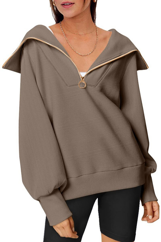 Jesen i zima 2022. Novi ženski široki gornji pulover s patentnim zatvaračem Minimalizam Kaput za slobodno vrijeme Kratki sportski dizajn s patentnim zatvaračem