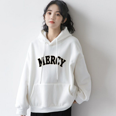 Lucyever Φθινοπωρινά Φούτερ με κουκούλα, Γυναικεία Κορεάτικα φαρδιά γράμματα, με κουκούλα με κουκούλα casual all-match, γυναικεία πουλόβερ με κουκούλα