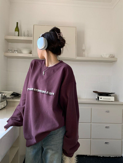 Γυναικεία φούτερ με κεντημένα γράμματα Lucyever Γυναικεία φούτερ Harajuku Hip Hop Loose με κουκούλα πουλόβερ Γυναικεία 2023 Φθινόπωρο, Χειμώνας Vintage Φούτερ