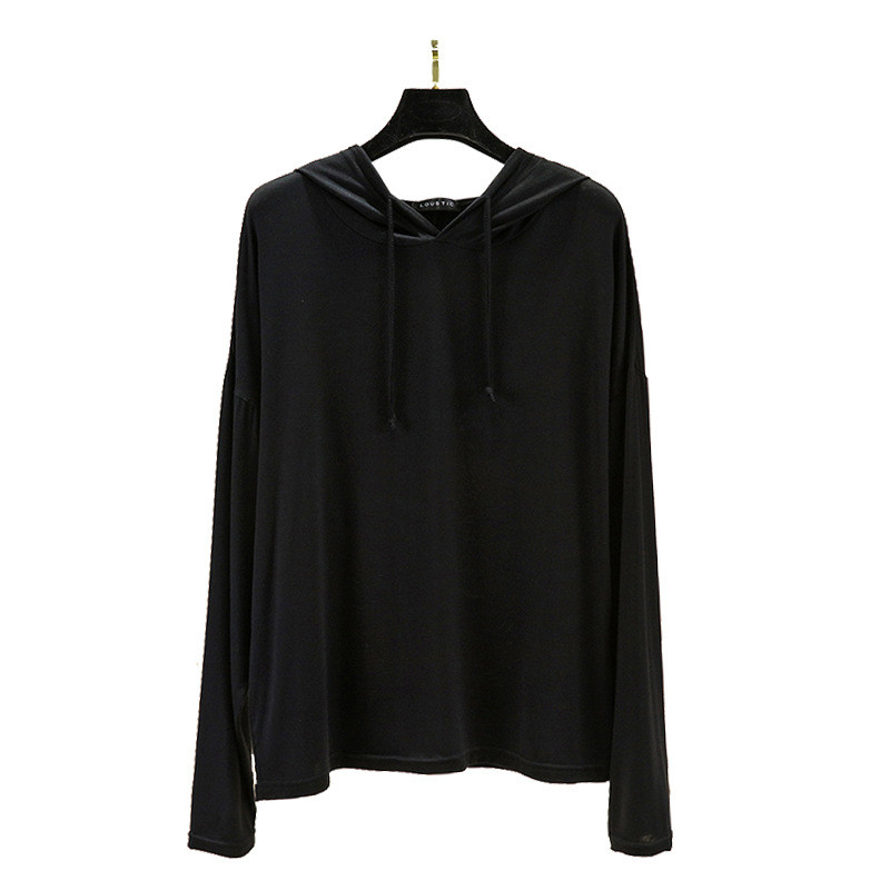 Modal Hoodies Solid Basic Tshirt Φούτερ με κάτω μέρος Όλα ταιριάζουν Άνοιξη Φθινόπωρο Καλοκαίρι Casual street ντύσιμο