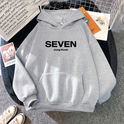Letter Print JungKook Seven Hoodie Ženske/Muškarci Harajuku Aesthetic Hoodies Unisex Jesen Zima Puloveri Sweatshirts Dropshipping