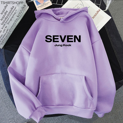 Letter Print JungKook Seven Hoodie Ženske/Muškarci Harajuku Aesthetic Hoodies Unisex Jesen Zima Puloveri Sweatshirts Dropshipping
